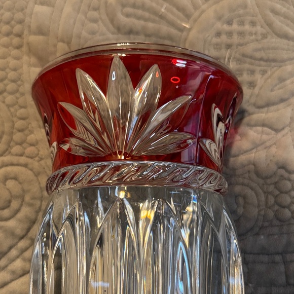 Celebrations by Mikasa Red and Clear Crystal Vase - Picture 2 of 3